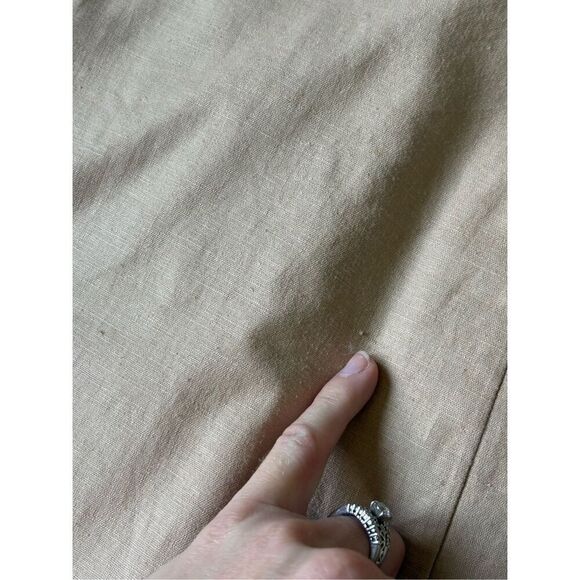 Lovers + Friends Revolve CURTIS MINI DRESS size M Strapless Mini Tan Linen Blend - Picture 7 of 13